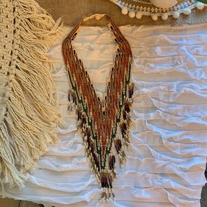 Fashion beaded bib necklace